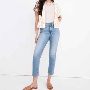 Madewell The High-Rise Slim Boyjean in Summit Wash Women's Jeans